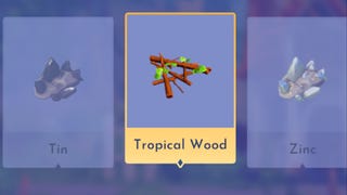 disney dreamlight valley tropical wood highlighted in crafting materials menu