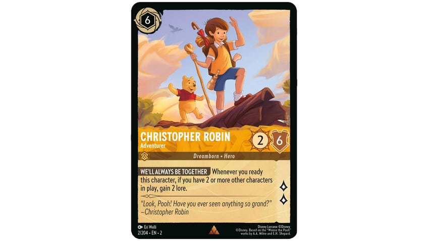Disney Lorcana Christopher Robin, Adventurer card.