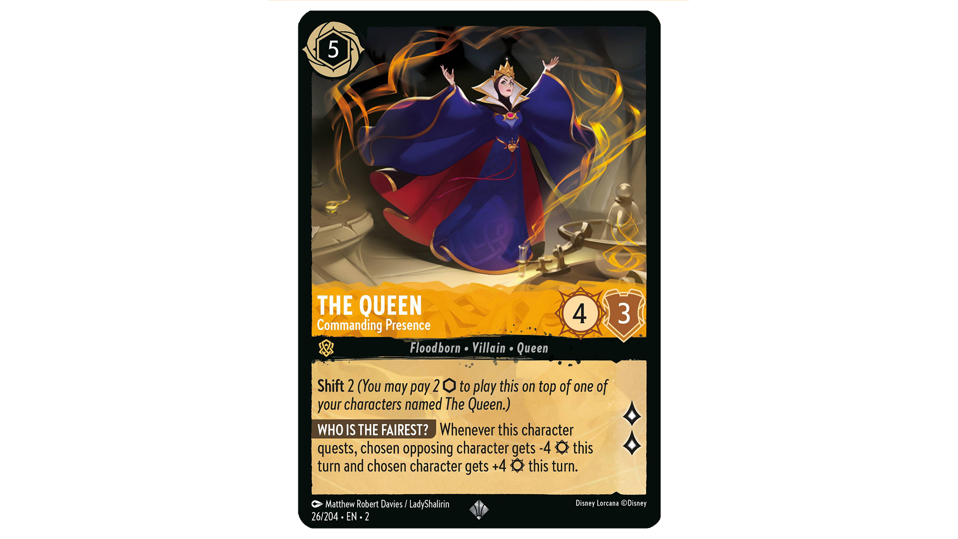 the queen lorcana card Amazon.com: Ravensburger Disney Lorcana TCG Portfolio featuring The Queen –  Wicked and Vain by Matthew Robert Davies | Holds 64 Cards & 8 Oversized  Cards | Premium Storage & Stylish Protection main image 0
