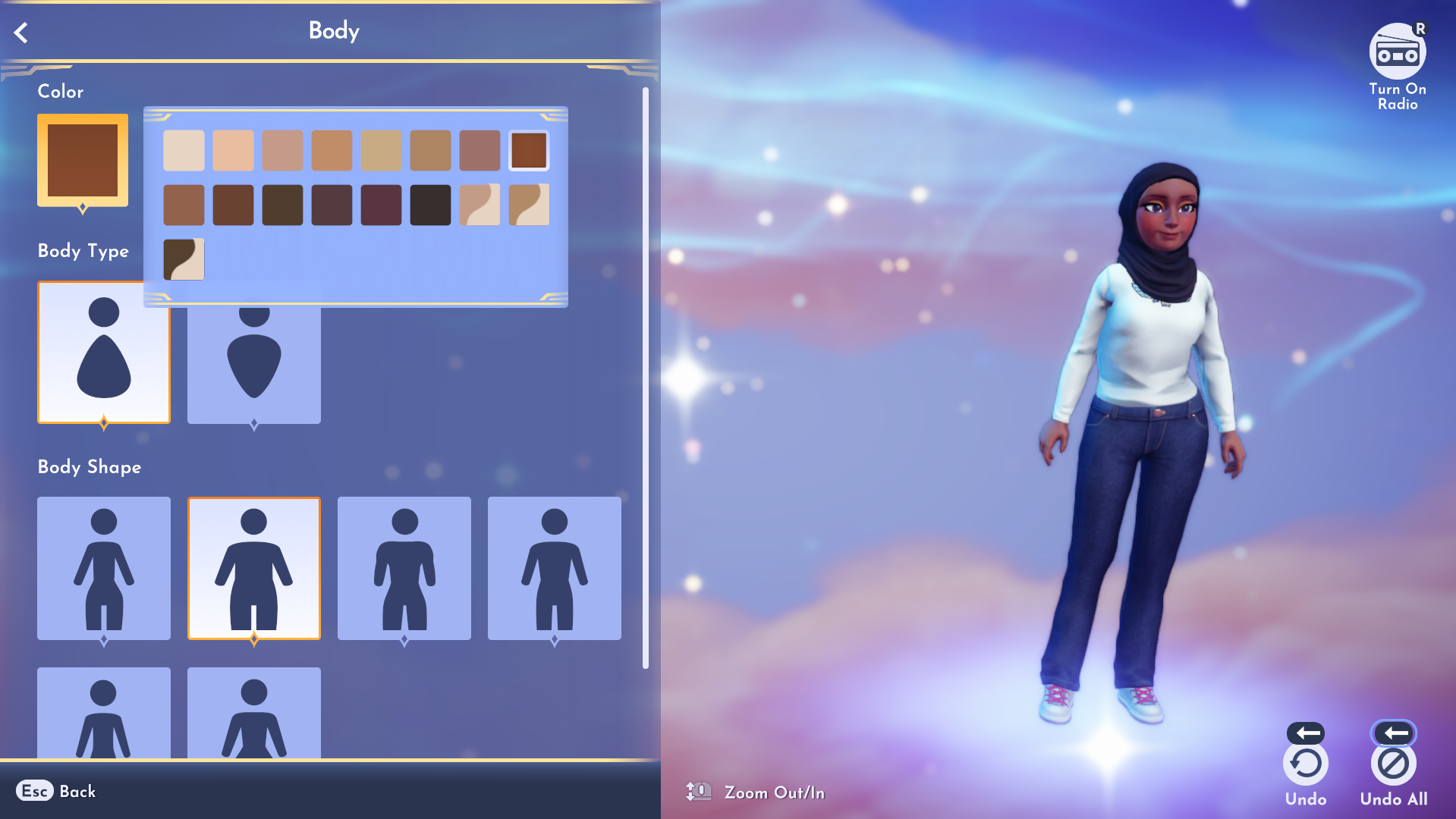 Disney Dreamlight Valley skin tones