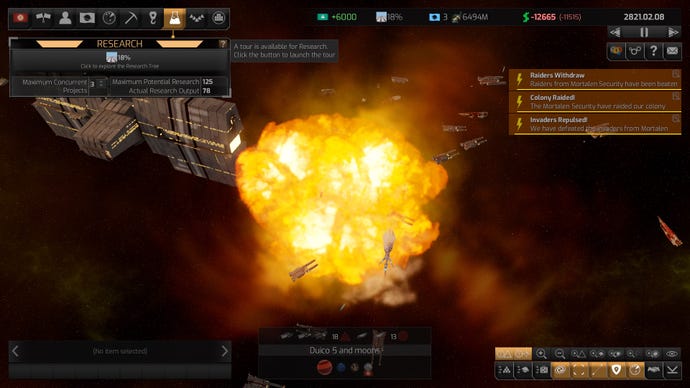 A large explosion in space in Distant Worlds 2
