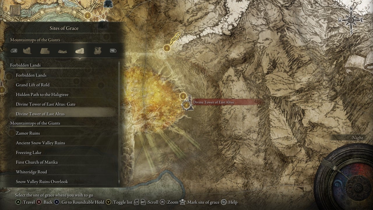 Divine Tower of East Altus Gate in Elden Ring