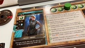 An image of the character board from Divinity: Original Sin - The Board Game.