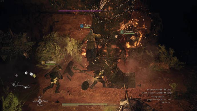 Bronco slices a huge hobgoblin in Dragon’s Dogma 2.