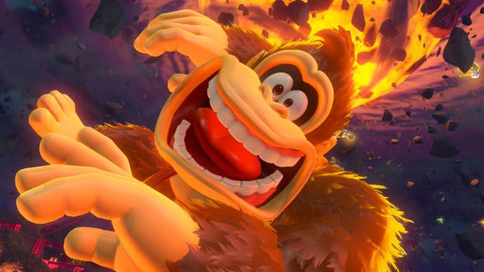 donkey kong bananza dk falling through layer