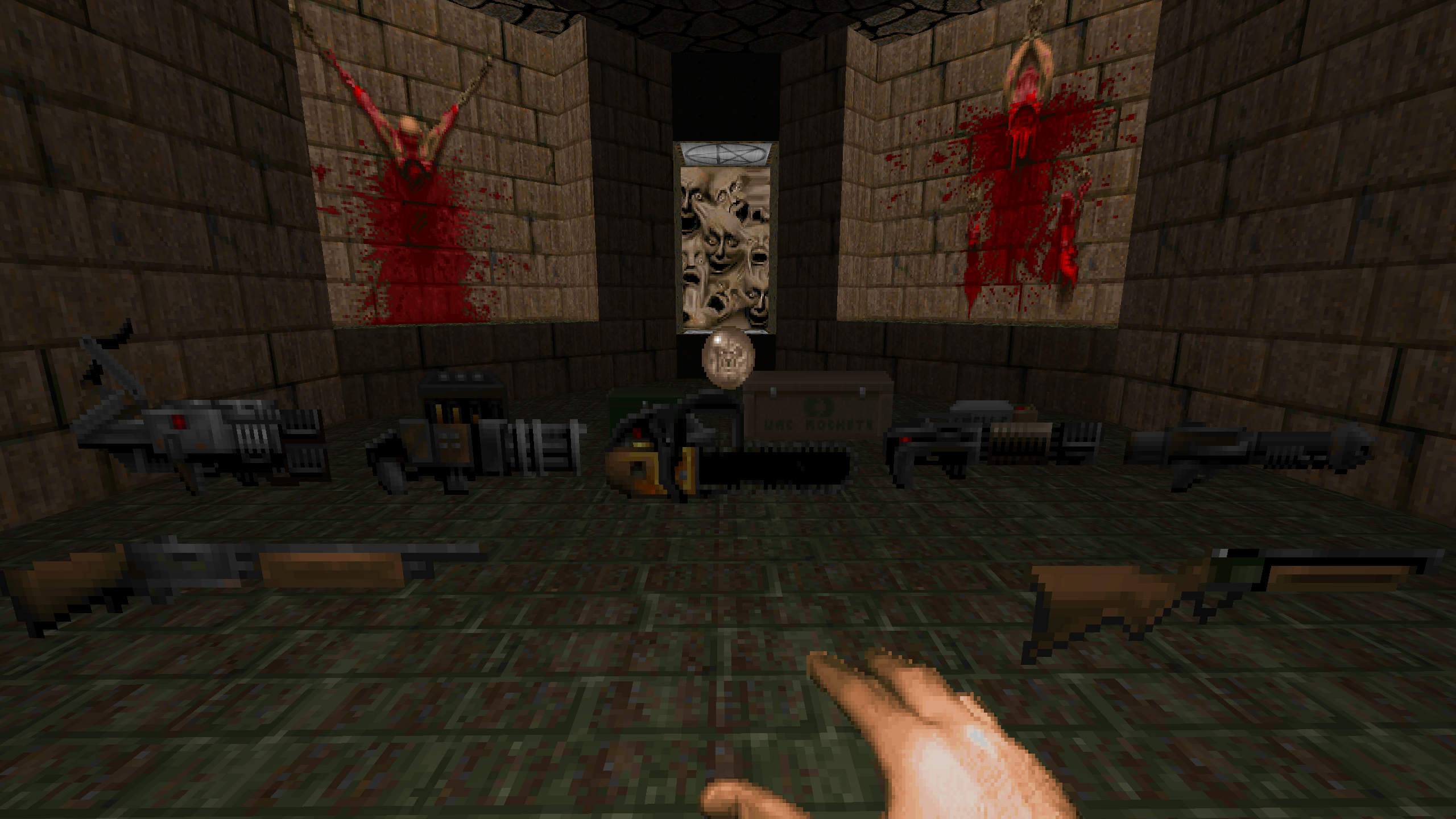 The cache of weapons, ammo, and power-ups in Doom 2&rsquo;s final level.