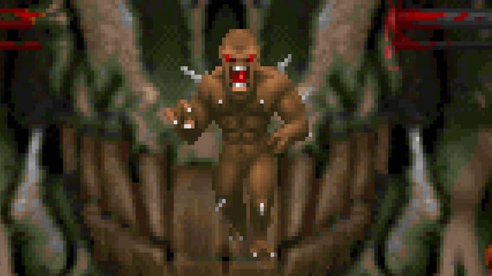 Pixel art of an Imp from Doom II