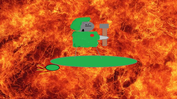 The artist’s impression of a silverback doom slayer on a hoverboard with a sledgehammer