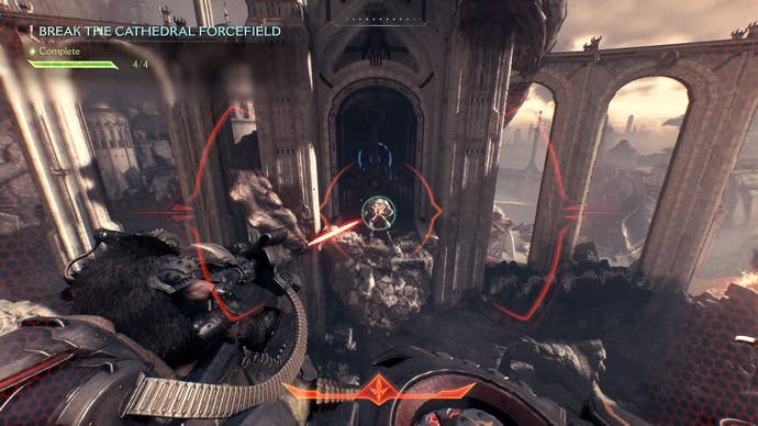 The player fires machine gun bullets at a demon from his turret in the dragon seat.