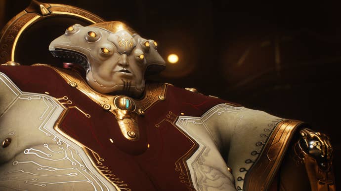 A ceramic faced, rotund creature from Doom: The Dark Ages.