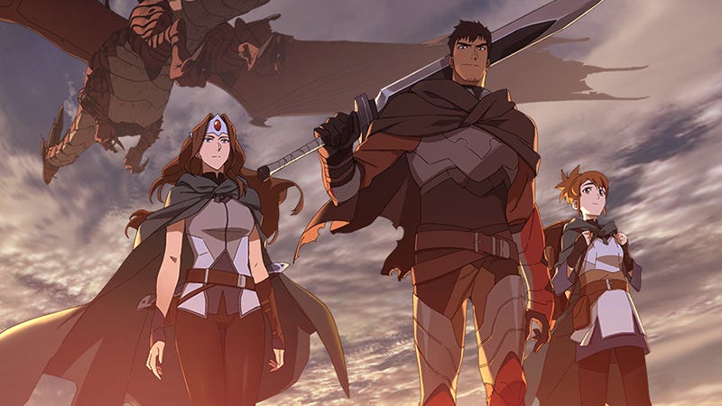 Dragon Knight and friends in the Dota: Dragon’s Blood anime.