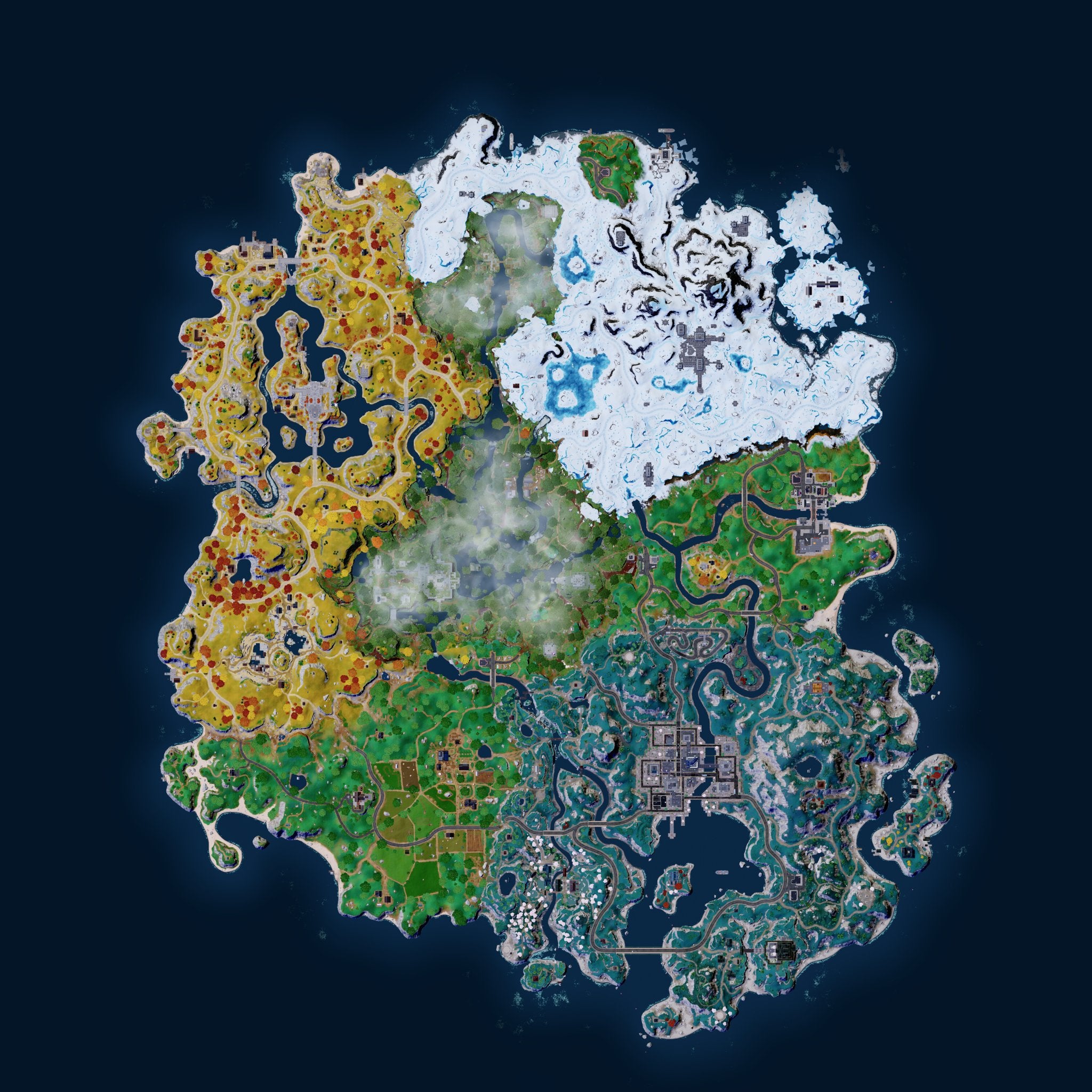 Fortnite Chapter 4 Season 3 Wilds map.