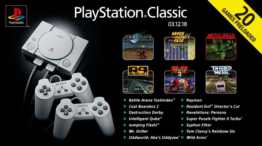 その他 PlayStation Classic PlayStation Classic - Eis a lista completa de jogos | Eurogamer.pt