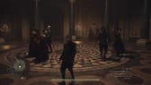 A masked dance taking place in a circular ballroom in Dragon's Dogma 2.