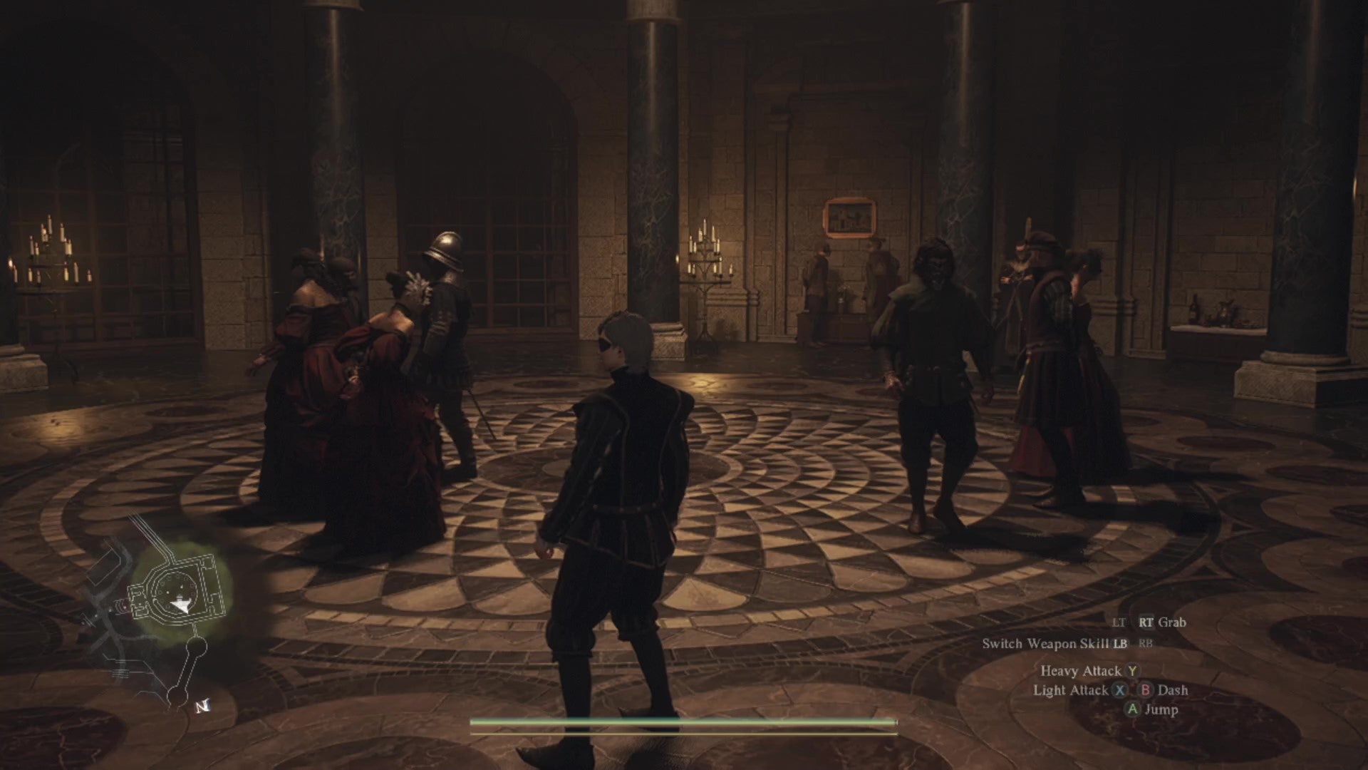 A masked dance taking place in a circular ballroom in Dragon's Dogma 2. - 1