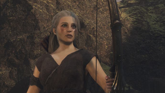 Dragon's Dogma 2 Resurrected white-haired elf holding an archer's bow