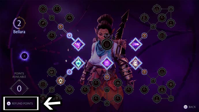 dragon age the veilguard bellara refund skill points option in skills menu