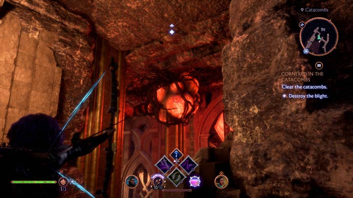 dragon age the veilguard caught in the catacombs blight boil at top of stairs