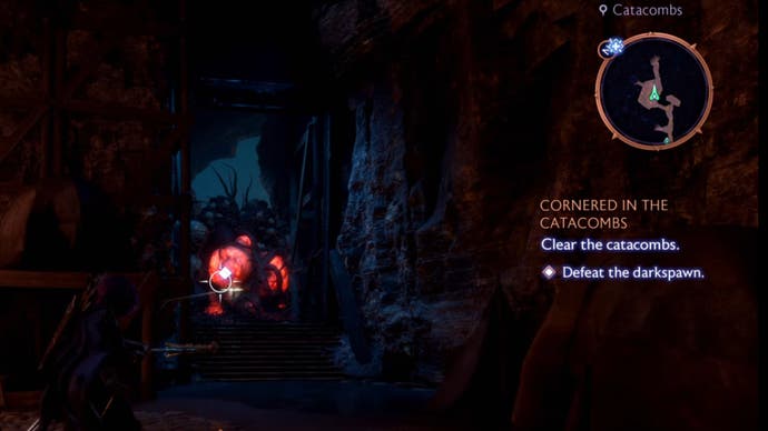 Dragon Age, the Veilguard caught in the Catacomb Scourge, carries two