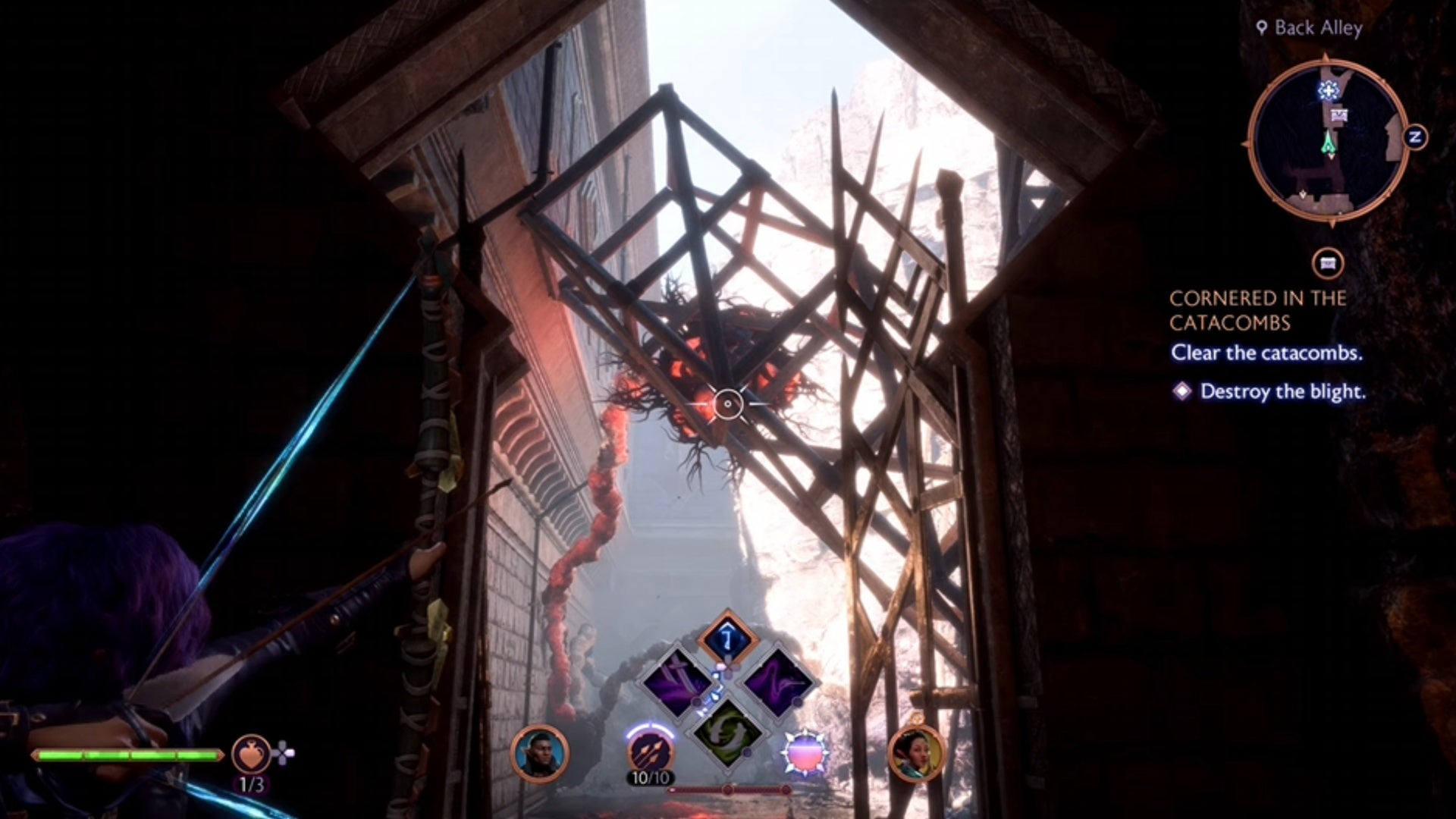 dragon age the veilguard cornered in the catacombs back alley blight boil one