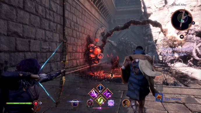 dragon age the veilguard cornered in the catacombs back alley blight boil two