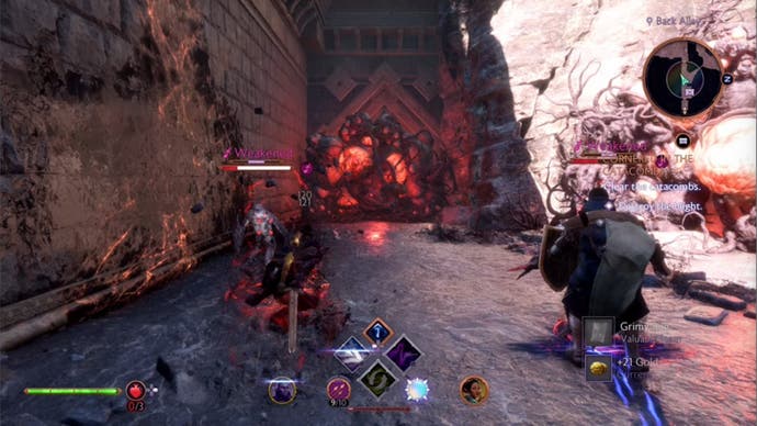 Dragon Age, the Veilguard stuck in the gate of the final scourge of the catacombs
