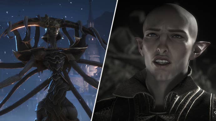 Solas and Ghilan’nain in Dragon Age: The Veilguard.