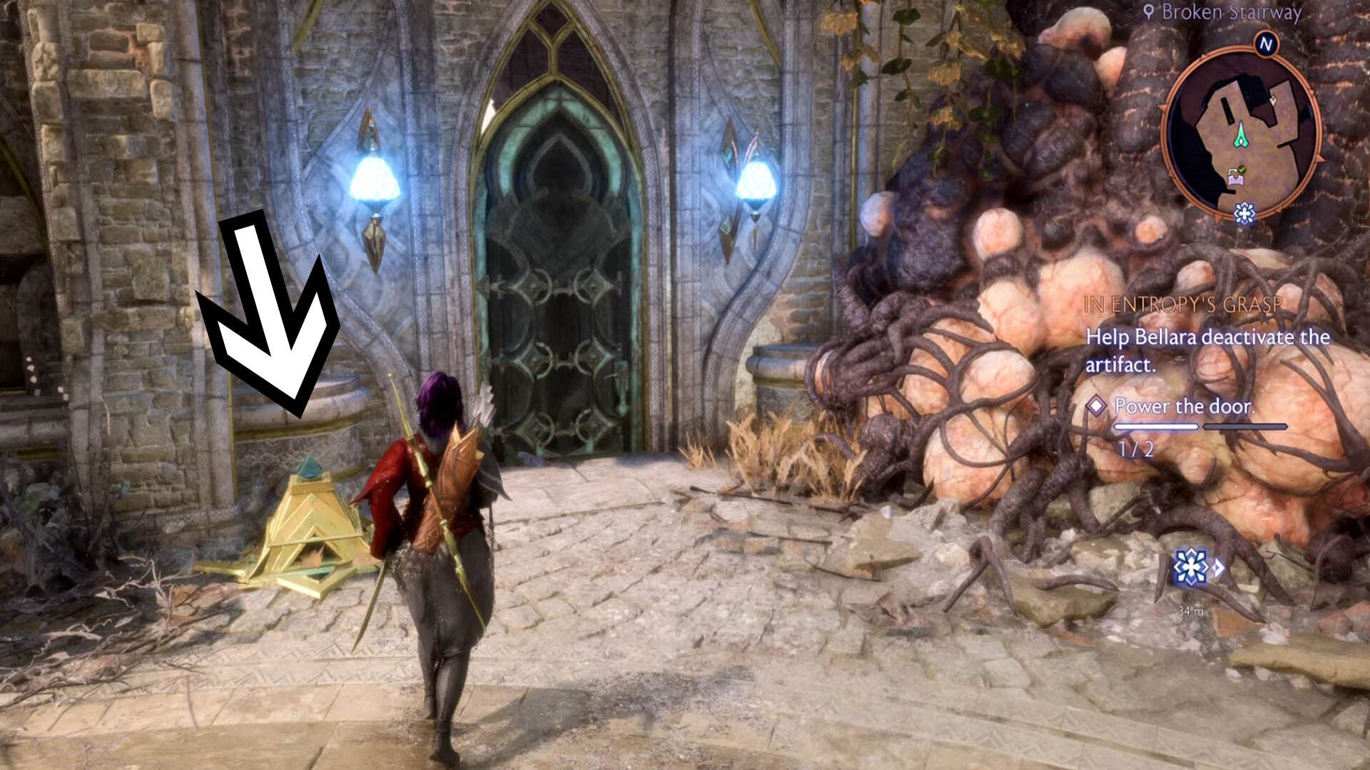 dragon age the veilguard entropy&rsquo;s grasp ballista door crystal device