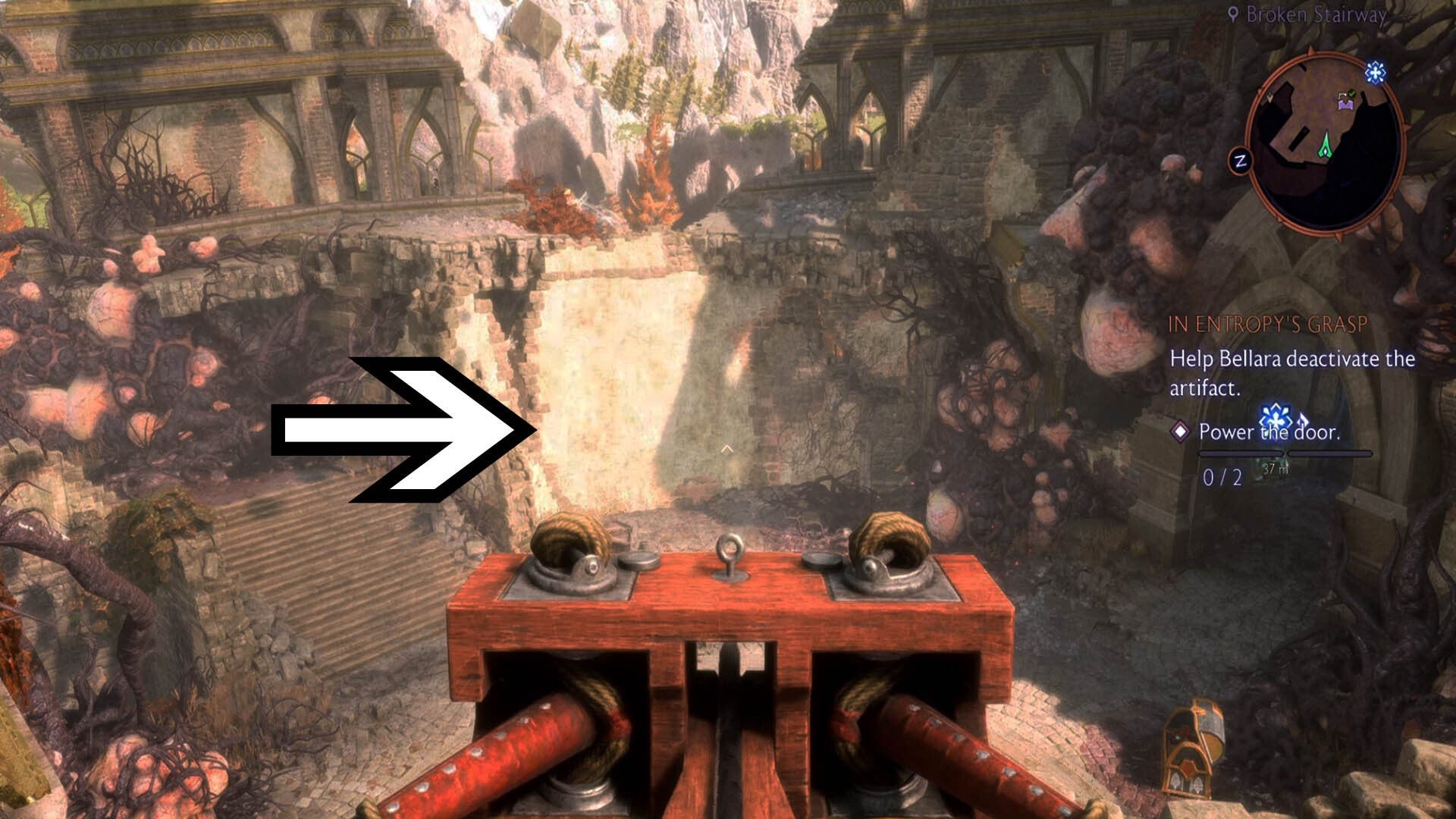 dragon age the veilguard entropy&rsquo;s grasp ballista wall location