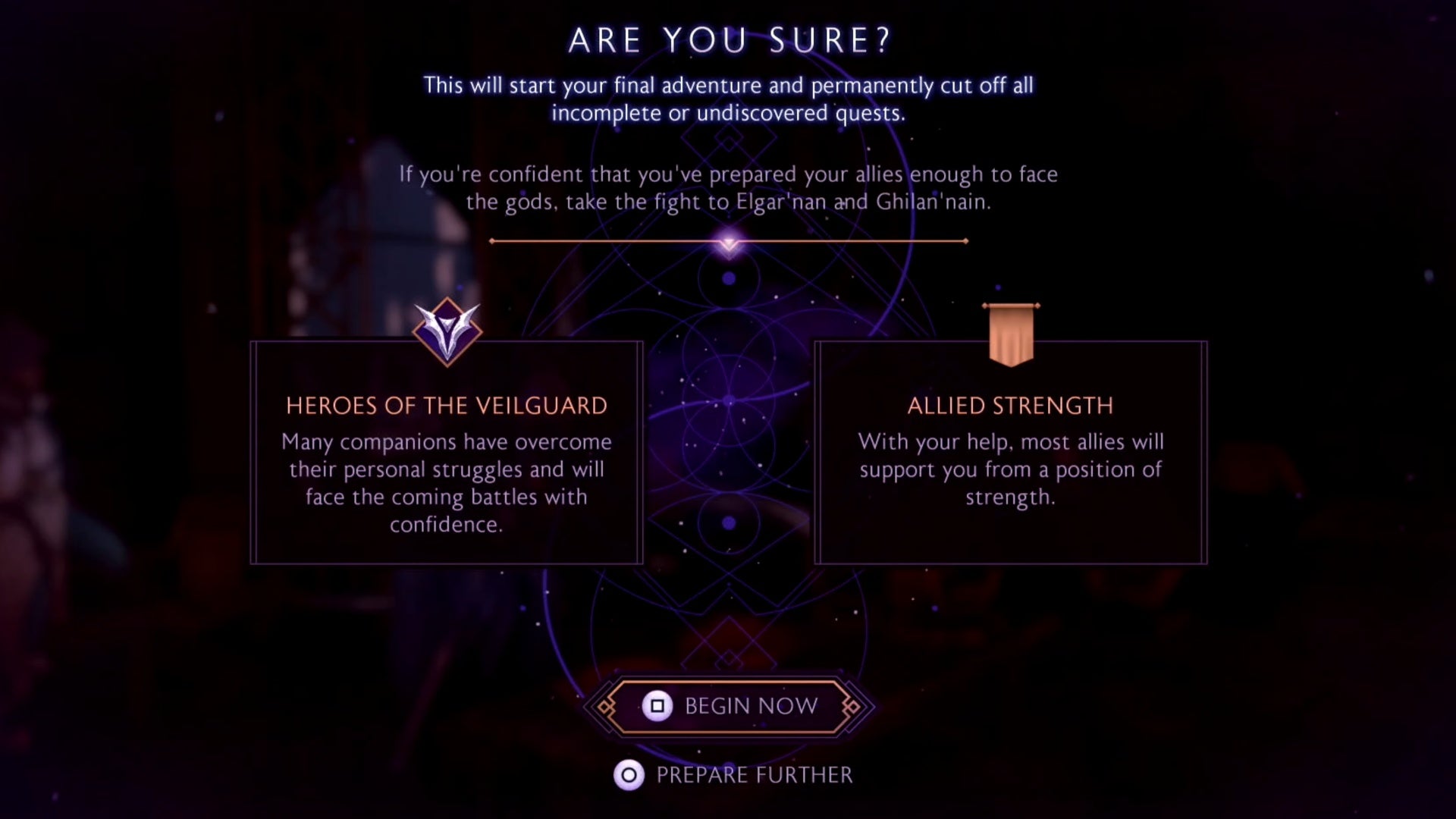 dragon age the veilguard point of no return choice when plans align quest