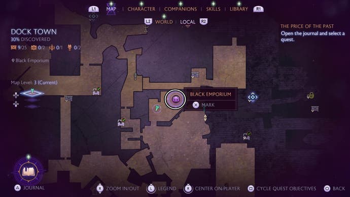 dragon age the veilguard the black emporium marker on the Dock Town map