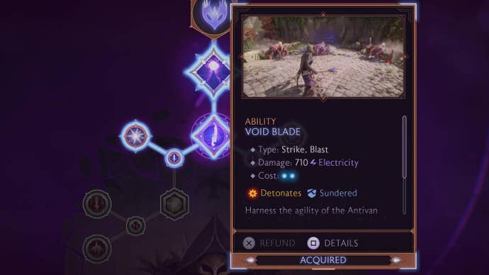 The Skill Tree in Dragon Age: Veilguard showing the Void Blade Skill.