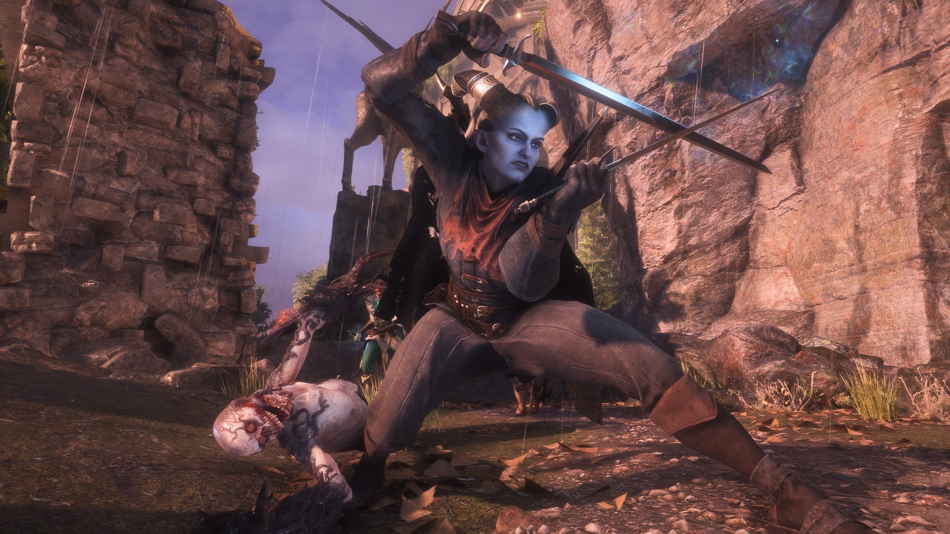 Dragon Age Veilguard screenshot of Rook performing Rogue skills in combat. - 5