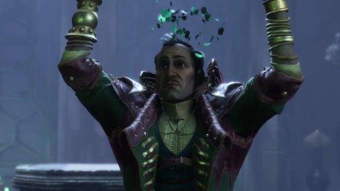 Dragon Age Veilguard screenshot of Emmrich, a recruitable companion.