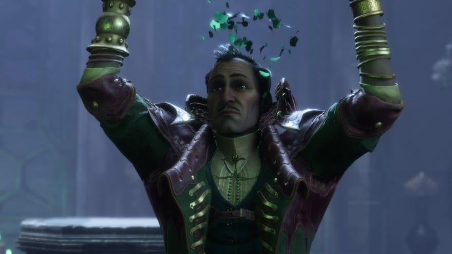 Dragon Age Veilguard screenshot of Emmrich, a recruitable companion.