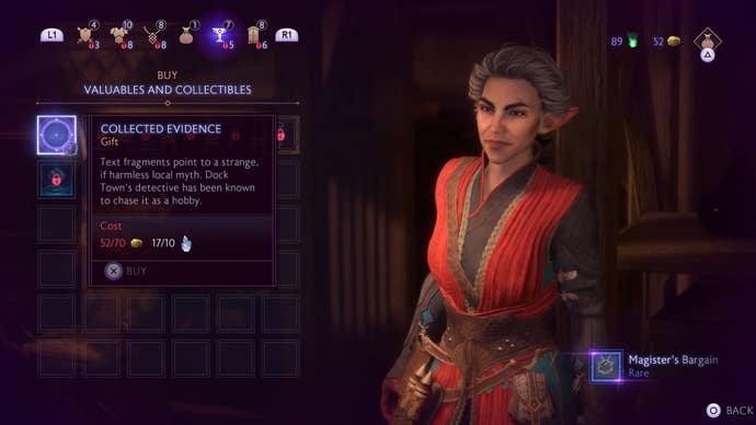 Dragon Age Veilguard screenshot of the Shadow Dragons Faction Shop.