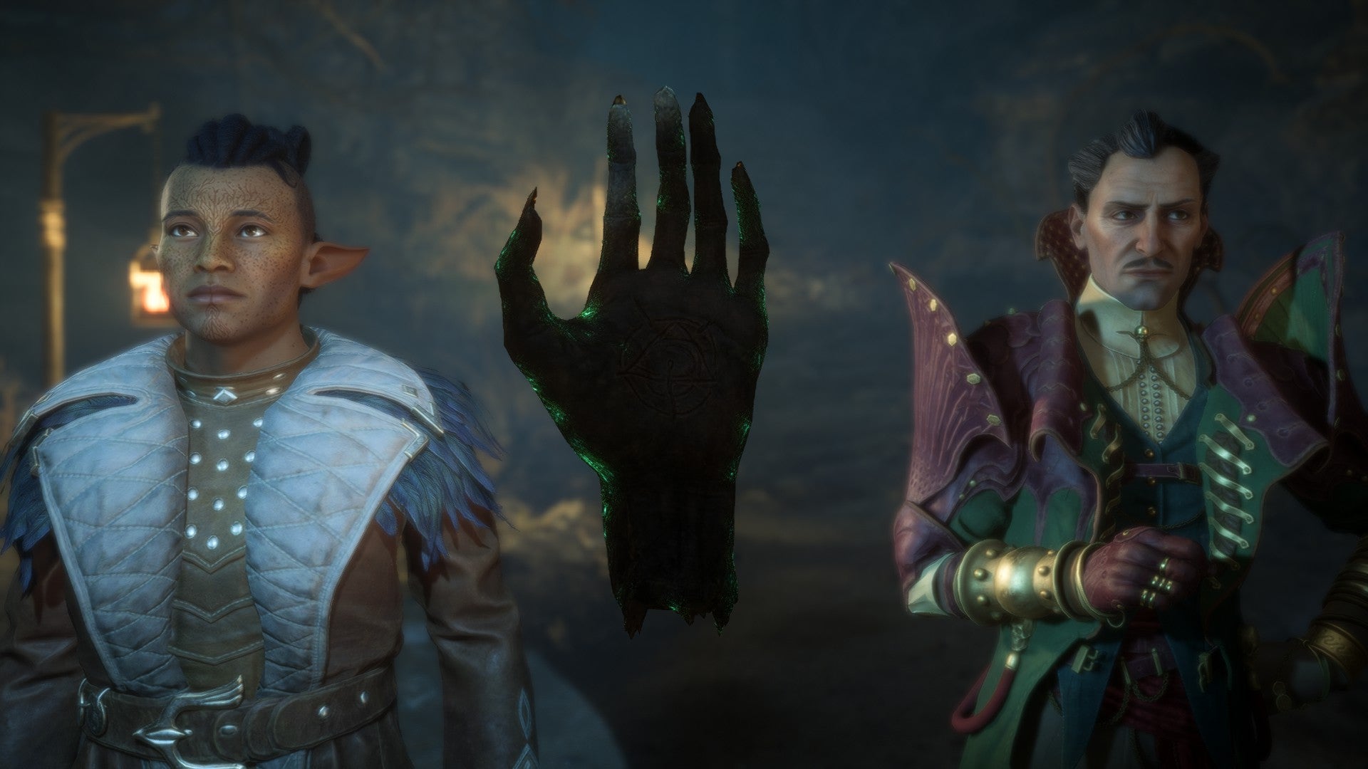 Emmrich, Rook, and a severed hand in Dragon Age: The Veilguard. - 7