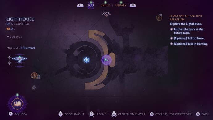 A map screen showing the location of the first set of Lighthouse statues in Dragon Age: Veilguard.