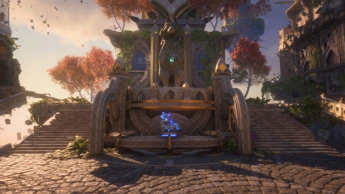 Dragon Age Veilguard screenshot of the Lighthouse Workshop within the courtyard.