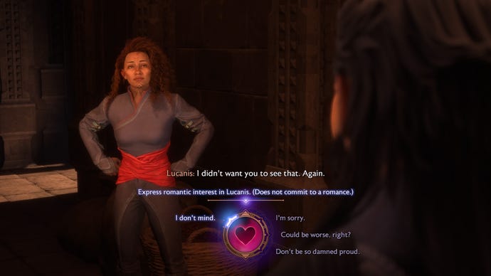 Dragon Age Veilguard screenshot of the Rook and Lucanis romance.