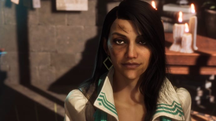 Dragon Age Veilguard screenshot of Neve, a recruitable companion.