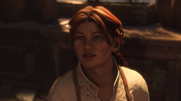 The elite Dwarven scout, Harding, who is a romanceable companion in Dragon Age: Veilguard.