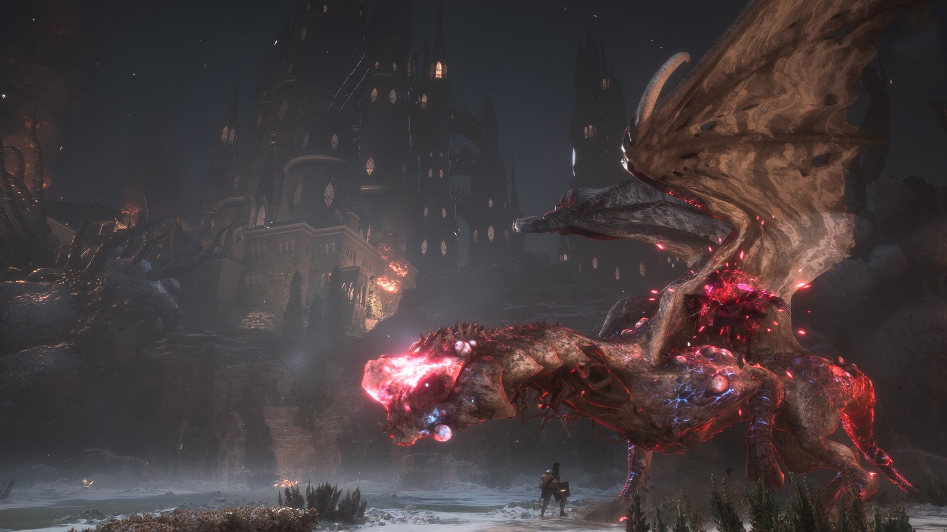 Dragon Age Veilguard screenshot of the dragon attack on Treviso. - 3