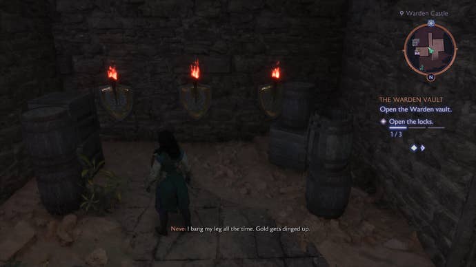Rook lights three torches to open the first seal in the Gray Warden Vault in Dragon Age: Veilguard.