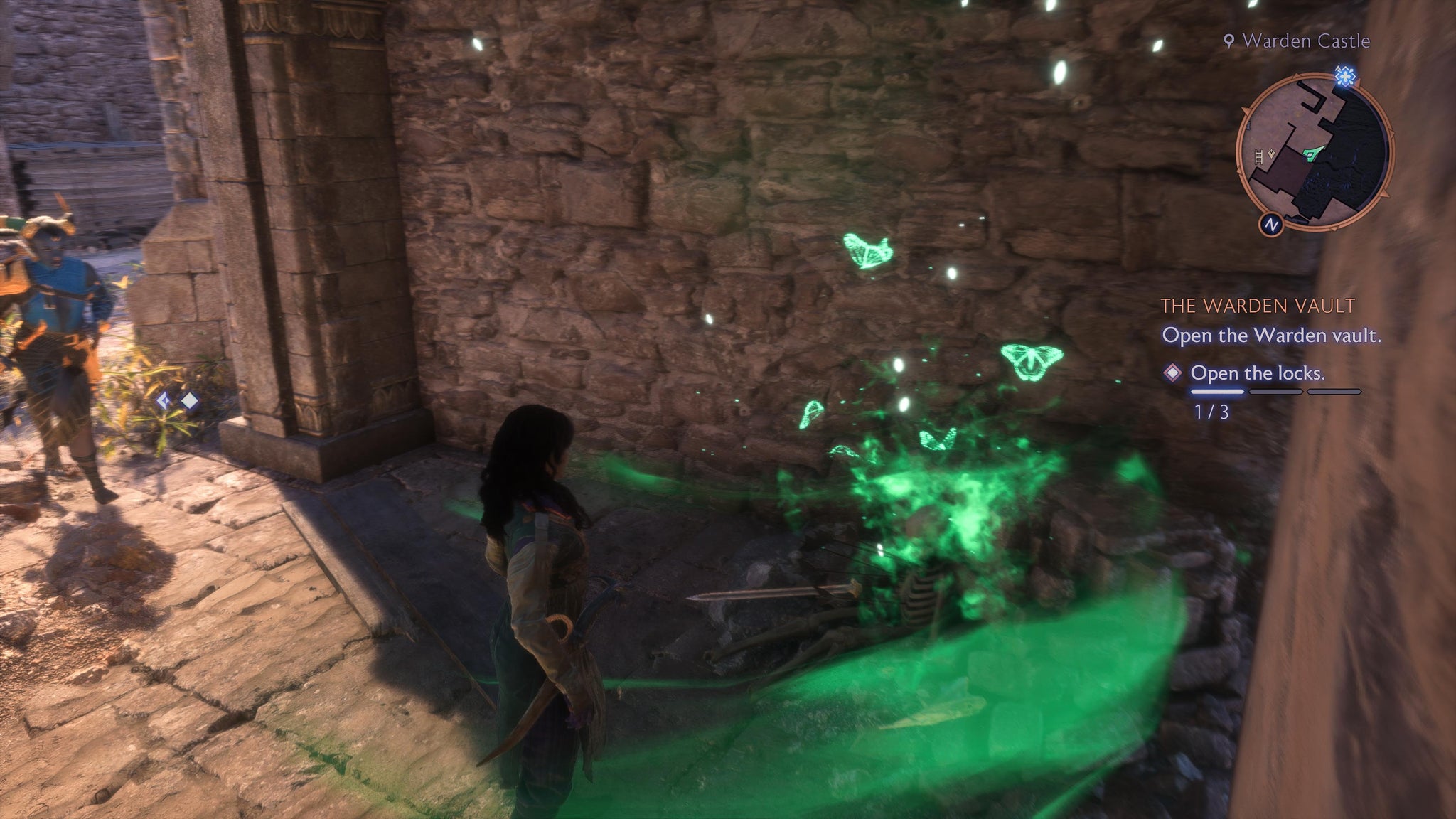 Rook waking the first skeleton outside the Grey Warden Vault in Dragon Age: Veilguard. - 5