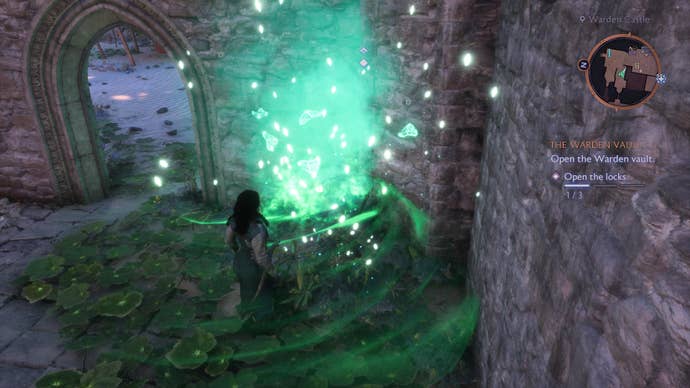 Rook awakening the last skeleton outside the Gray Wardens' Vault in Dragon Age: Veilguard.