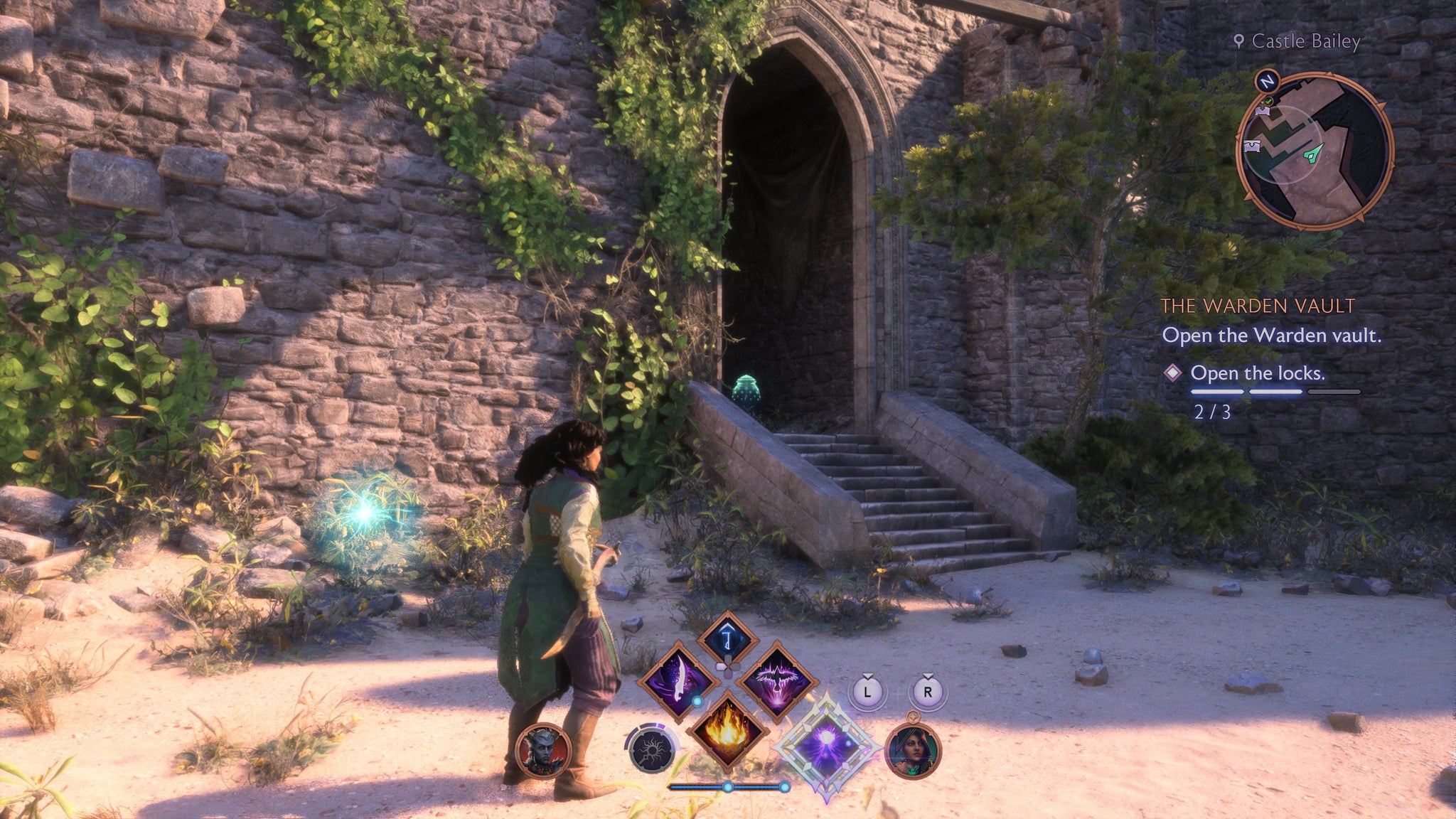 Rook running through a doorway with a Wisp to open the Grey Warden Vault in Dragon Age: Veilguard. - 10