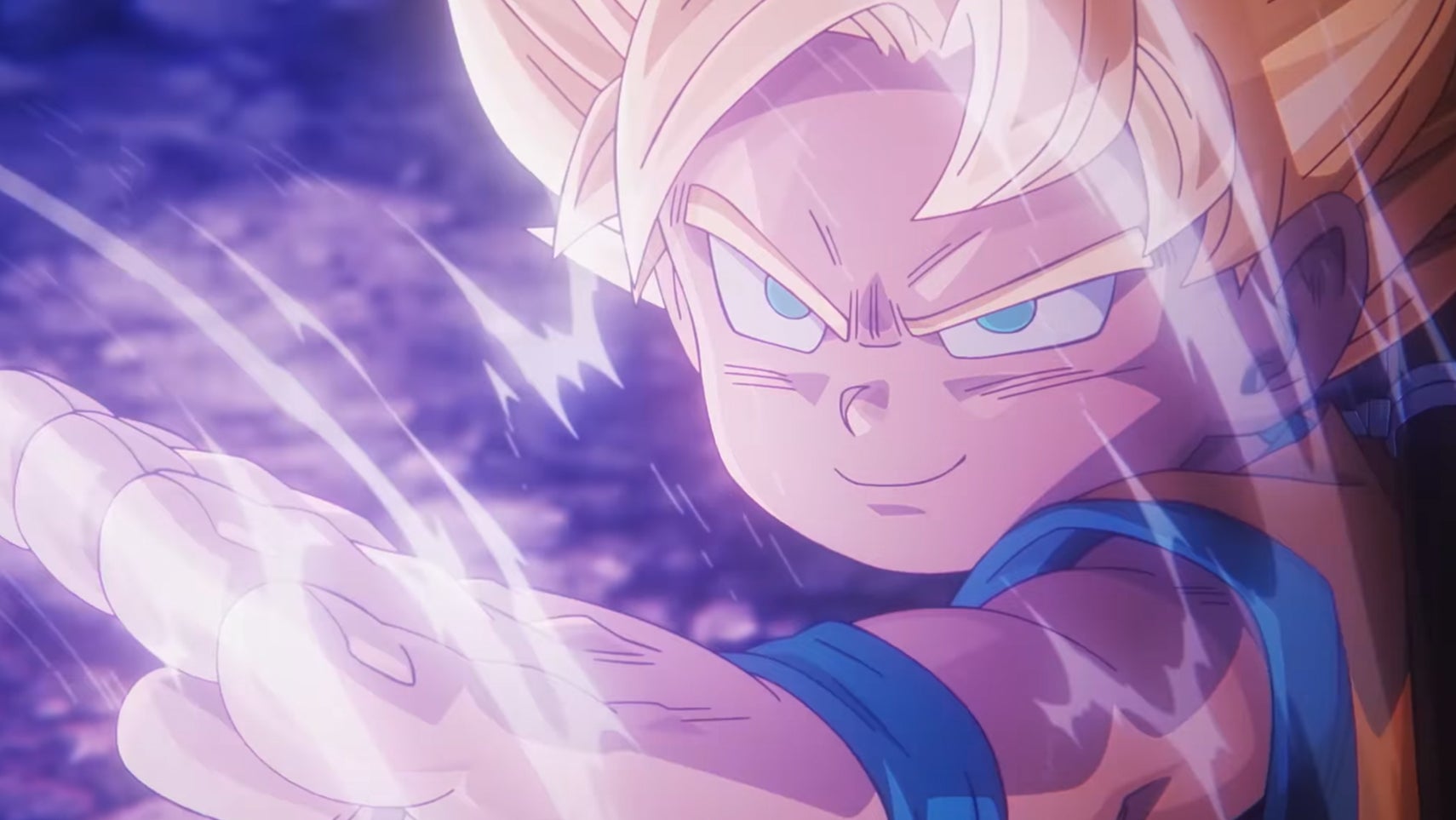 Mini Goku in his Super Saiyan form with a smug experssion on his face in Dragon Ball Daima. - 1