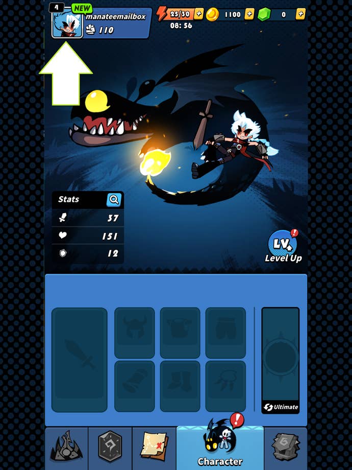 A screenshot from Dragon POW showing the game's avatar icon.