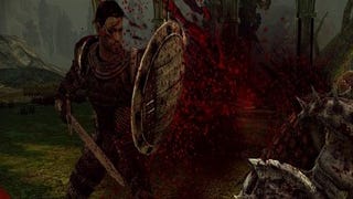 Dragon Age: Origins screens show loads of blood, some side-boob 